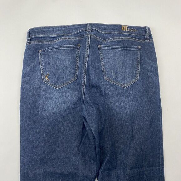 Kut From The Kloth Katy Boyfriend Denim Blue Jeans Dark Wash Stretch Size 14 - Picture 9 of 10